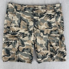 Levi  s Cargo Shorts Men  s 36 Woodland Camo Army Green Cotton Baggy Grunge Pocket