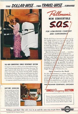 Magazine Ad - 1938 - Pullman Train Cars - S.O.S. (#1)