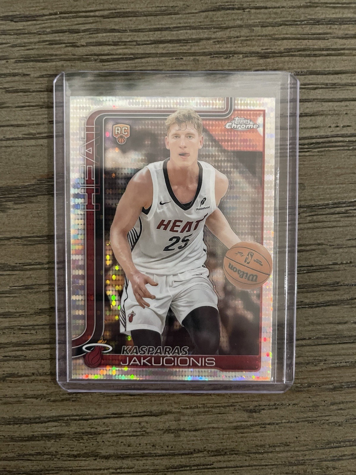 2025-26 Topps Chrome #270 Kasparas Jakucionis Pulsar RC Miami Heat