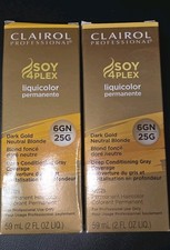 Clairol Professional Soy4Plex Liquid Permanent Haircolor Lot of 2 6GN 2 oz each