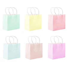 24Pcs Party Gift Paper Bags Pastel Portable Candy Bags Birthday Multicolor Tr...