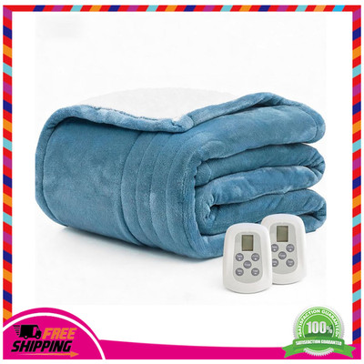 Queen Size Heated Blanket 84x90 Dual Control 10 Heat Levels Overheat Protection