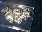 Silver Lot of Ten One Gram .999 Fine Silver Bars  Rhino  In Hard Plastic Case