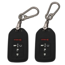 TOMALL 2 Pack for Honda Key Fob Cover with Keychain, 5 Buttons Silicone Rubbe...