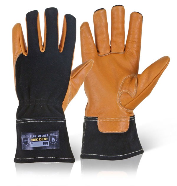 Mecdex Flux Welder Mechanics Gloves Tan Size L
