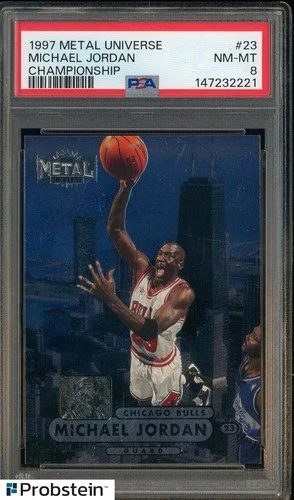 1997 Metal Universe Championship #23 Michael Jordan Chicago Bulls HOF PSA 8