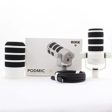  OPEN BOX GOOD  RODE PodMic USB and XLR Dynamic Broadcast Microphone White 