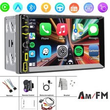 Double 2Din 7" wireless Android Auto CarPlay Car Stereo Radio GPS Sat Nav USB BT