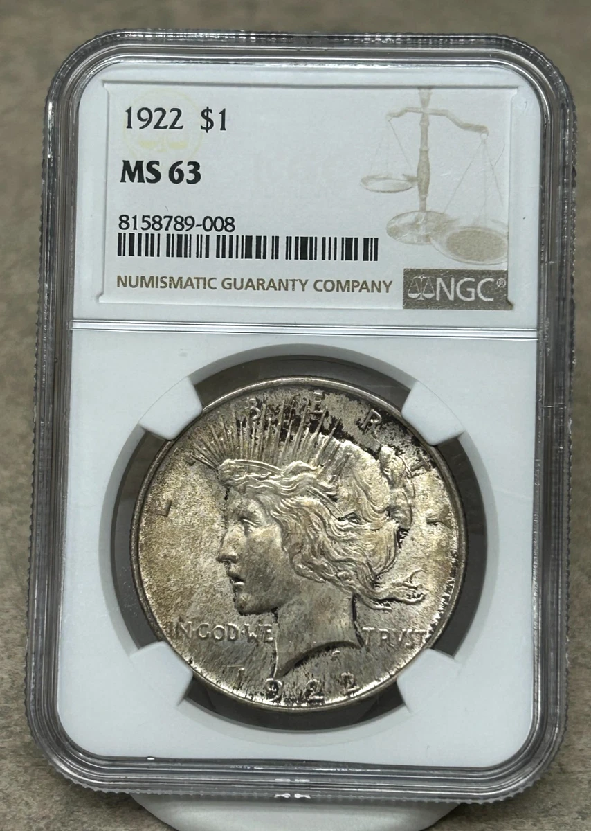 MS 63 Graded 1922 Year Peace Dollars (1921-1935) for sale | eBay