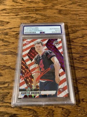 Kurtis Rourke Signed 2025 Mosaic Football Card PSA/dna Slab Sf 49ers