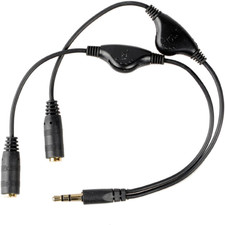 Conwork 2-Pack 3.5Mm Stereo Male to Dual Female Audio Headphone/Headset Y Splitt