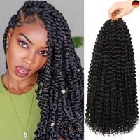 Passion Twist Hair, 7 Packungen 18-Zoll-Wasserwellen-HäKelhaar FüR Langes B