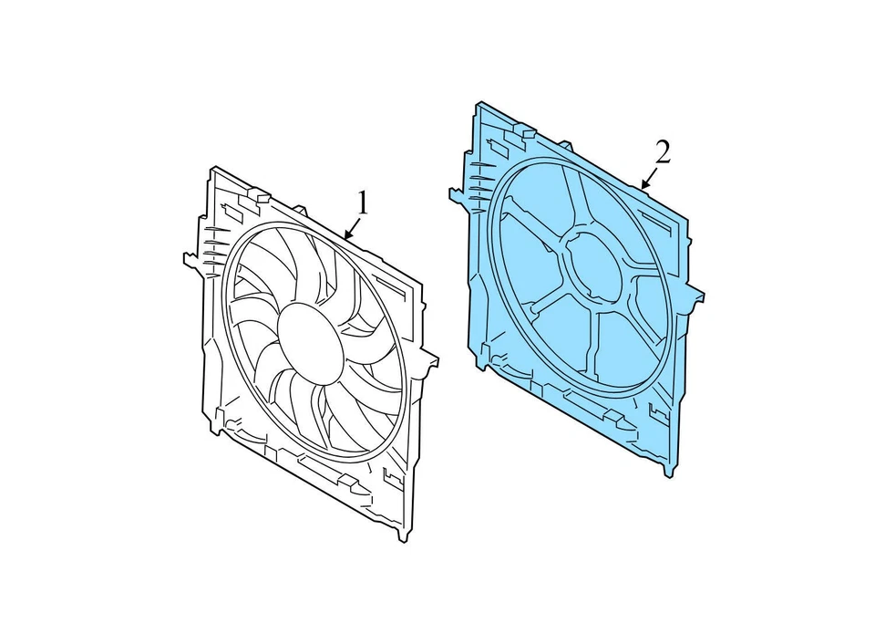 14-19 BMW 640I XDRIVE GRAN COUPE 3.0L - Radiator Electric Cooling FAN Housing - Image 3 of 4