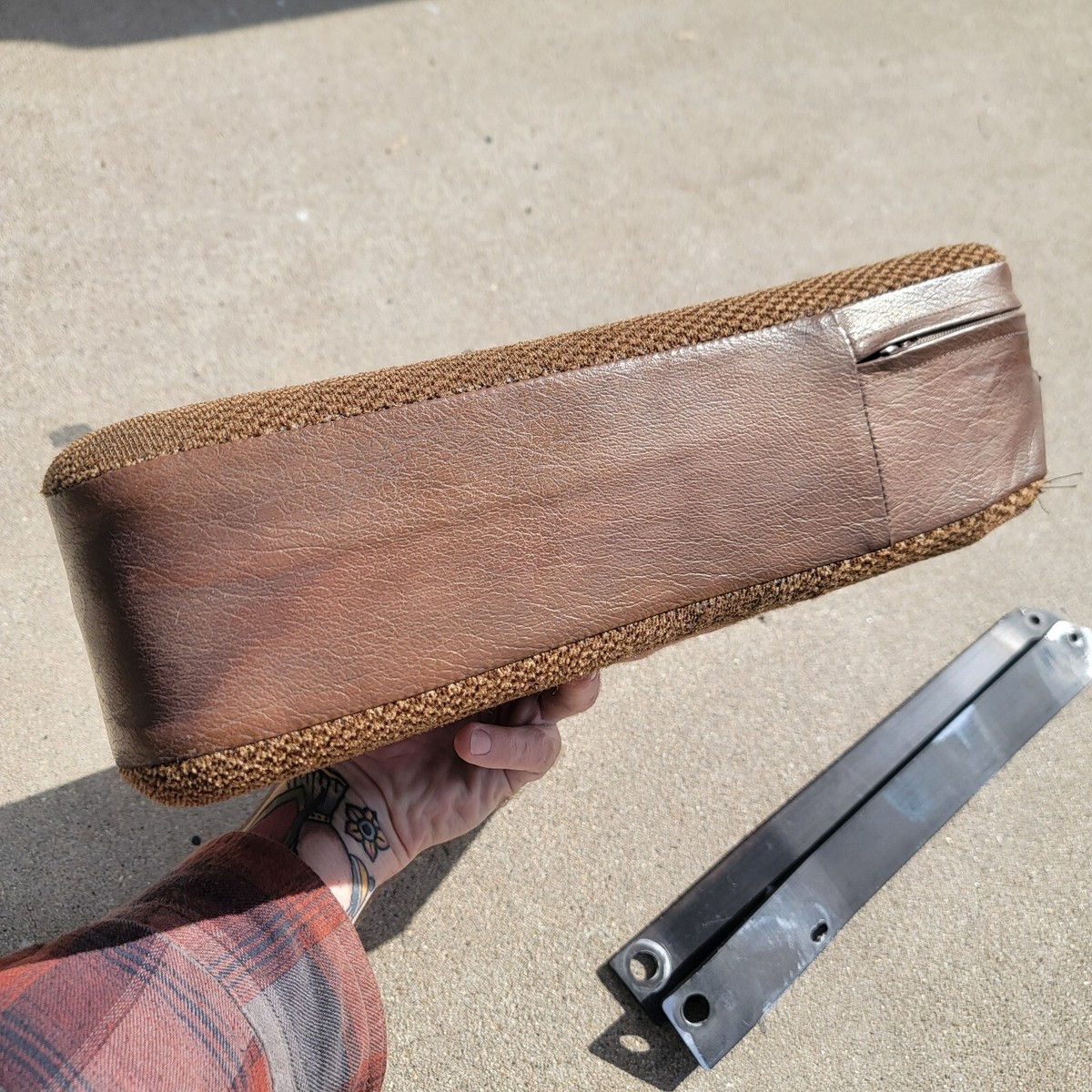 Volvo 240 Original Brown Fabric and Vinyl Armrest Near Mint 242