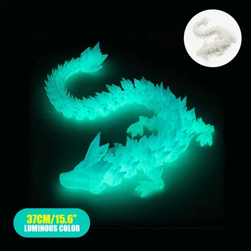 3D-gedruckter leuchtender Drache Gelenkdrache zappeln Spielzeug Zuhause/Büro Schreibtisch Dekor - Bild 13 von 14