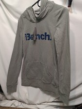 New Bench Women's Gray Light Weight Pullover Hooded Jacket Small