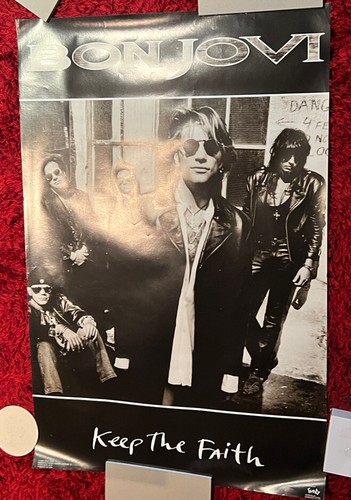 Bon Jovi 1992 Keep The Faith Funky Enterprises Poster Vintage Rare - Picture 15 of 16