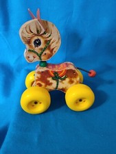 Vintage Fisher Price Prancy Pony Pull Toy 1965 Horse Clip Clop Noise Vtg FP