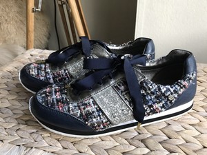 navy glitter trainers