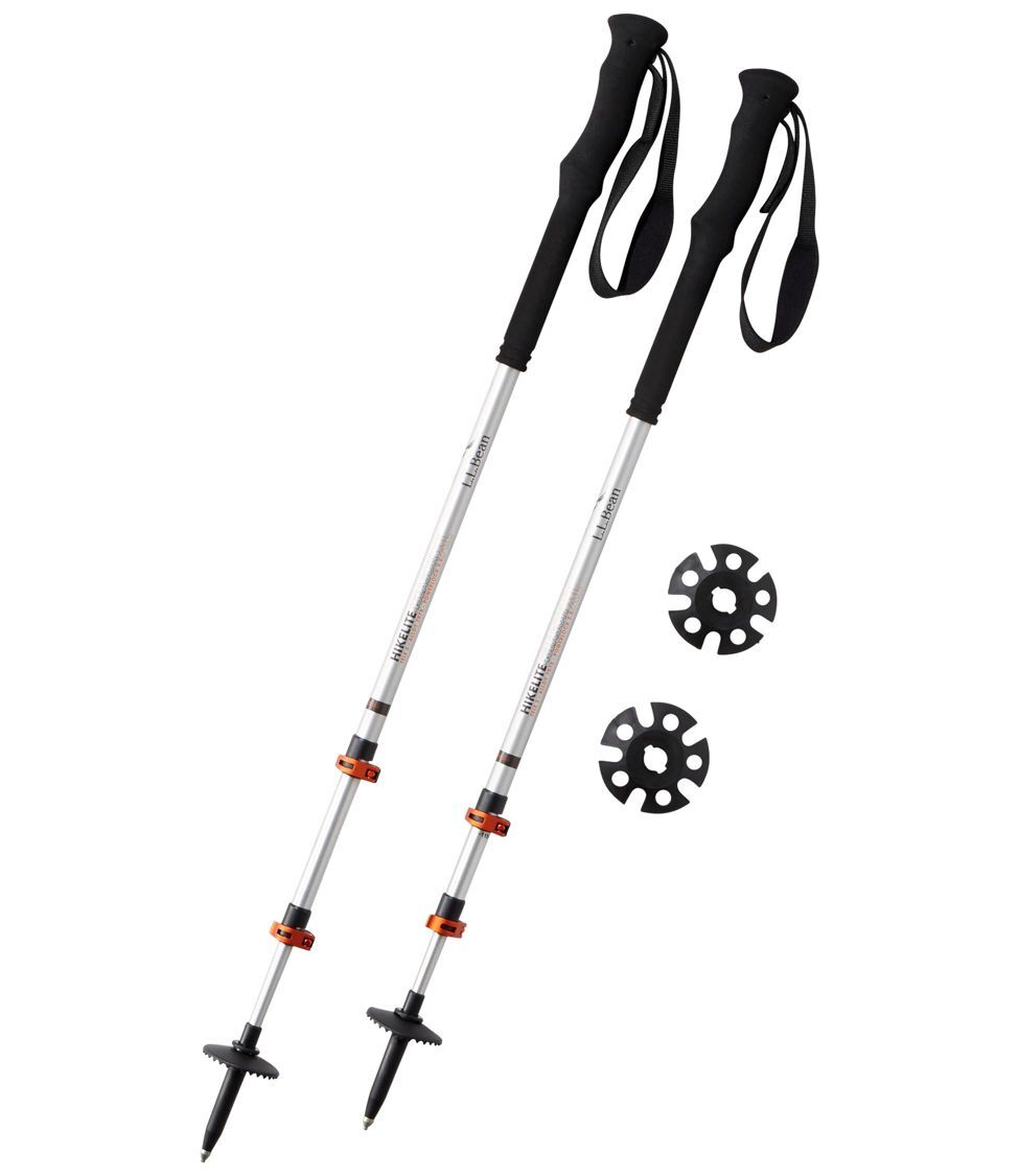 LL Bean Hikelite Hiking Poles Extended XL 4-Season Carbon Lock Skiing  Trekking