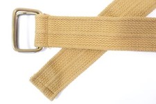 BROWN KHAKI ONE SIZE MILITARY STYLE DOUBLE SQUARE WEB CANVAS BELT MENS NEW