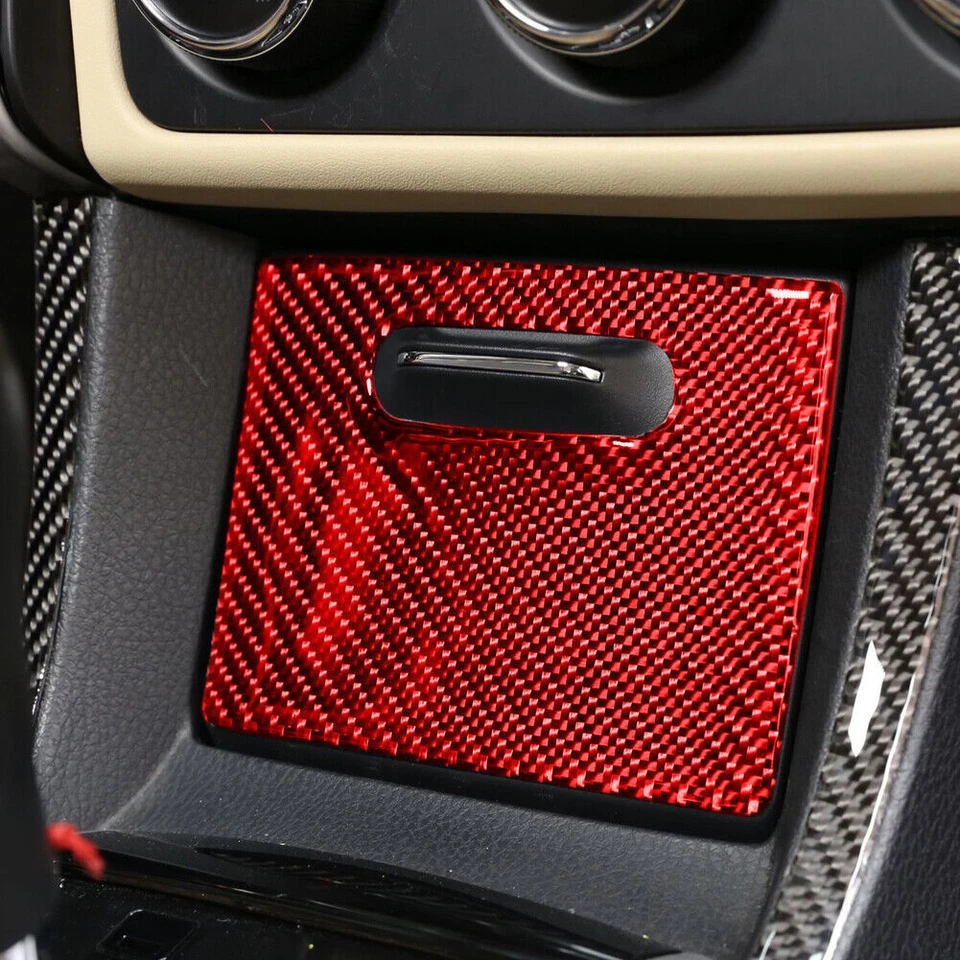 Juego completo de cubierta interior de fibra de carbono roja 14 piezas para Toyota Corolla 2014-2018 Foto 3 de 4