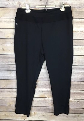 Cee Bee Cheryl Burke Black Yoga Pants Mesh Inserts Waist Pocket Stretchy Capri
