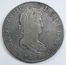 Mexico City Ferdinand VII of Bourbon King of Spain 8 reales 1819 beautiful pat