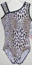 BLOW OUT SALE NWT Alpha Factor foiled Cheetah Chic gymnastics leotard AS