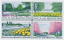 United States 6¢ Beautification of America Postage Stamp #1365-68 Pack of 100