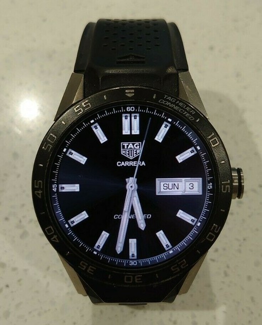 Tag Heuer Connected 46 Black Rubber Strap SAR8A80 Smartwatch for sale online | eBay