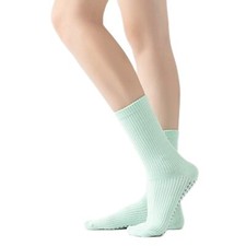 Yoga Pilates Socks with Grips for Women Non Slip Solid Colored Cushioned Crew...