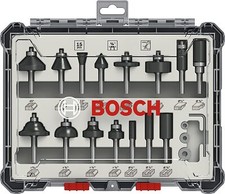 Bosch Professional Universal Fr&auml;ser Set Mixed Werkzeug Holz Oberfr&auml;se 15-teilig