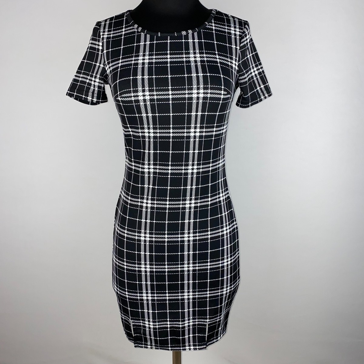 shein plaid bodycon dress SHEIN Essnce Plaid Bodycon Dress