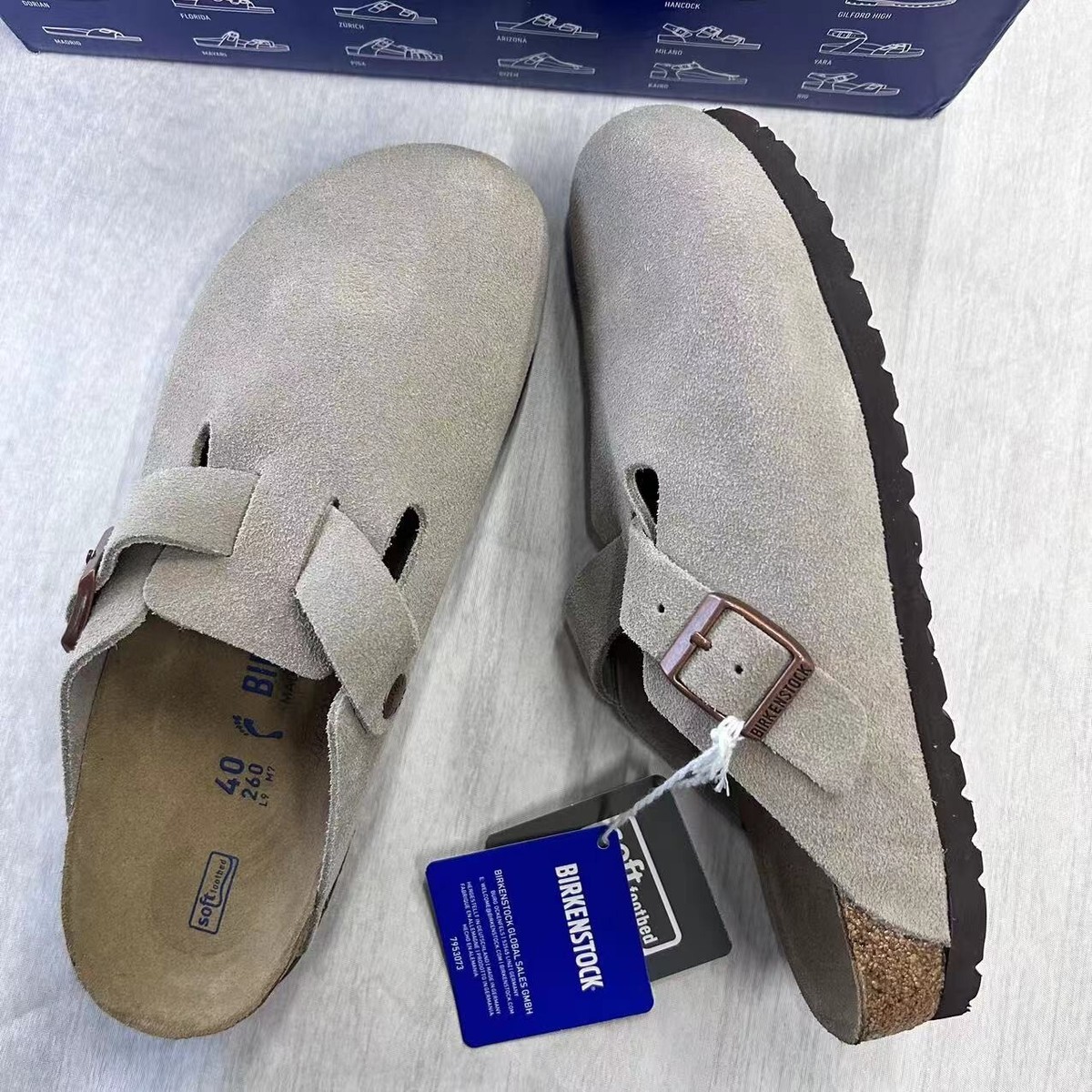 BIRKENSTOCK Boston スエード Taupe 42Regular Boston Soft Footbed Suede Leather Taupe | BIRKENSTOCK