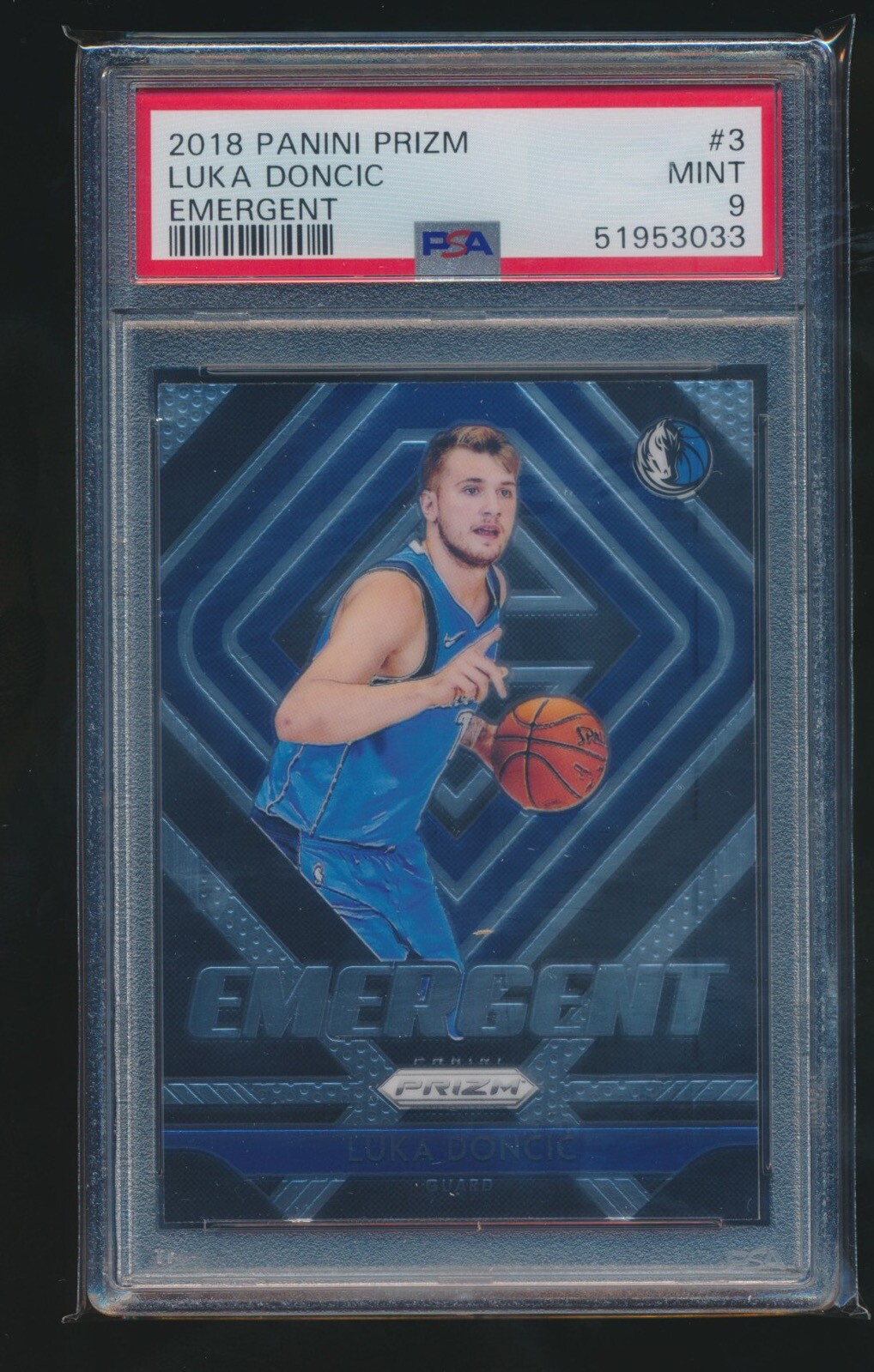 LUKA DONCIC 2018 PANINI PRIZM EMERGENT PSA 9 MINT view 1