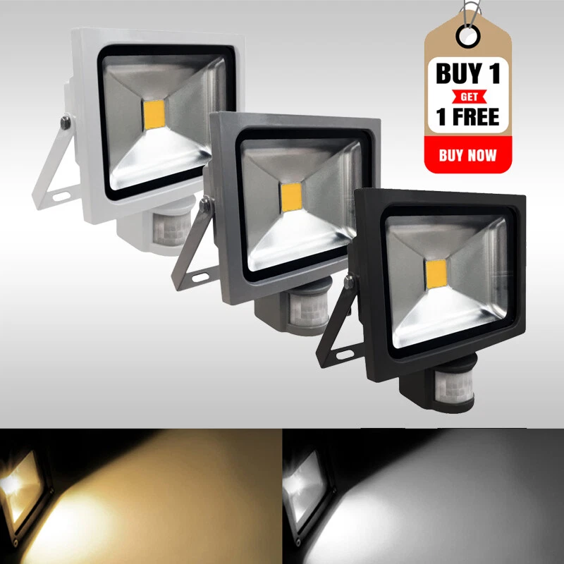 Buy 1 Get 1 Free Classic Slimline LED Flood Light With PIR Motion Sensor IP65