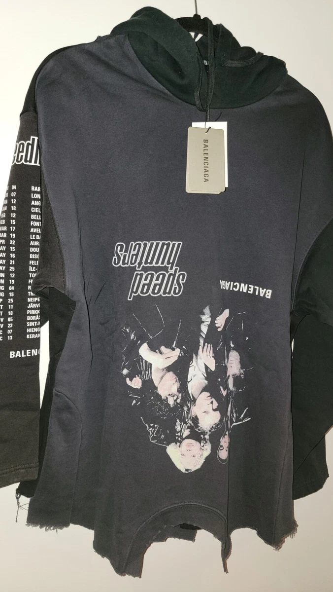 Balenciaga Upside Down Men's Hoodie Oversized Black Size L Or XL