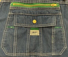 LIBERTY Bib Carpenter Overalls Mens 40 x 30 Blue Denim Utility Workwear Jeans
