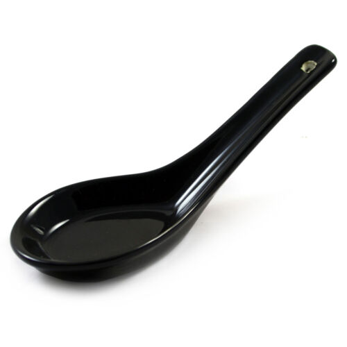 Soup Spoon - Black Ceramic Ramen & Miso Japanese Style Spoon - Picture 1 of 2