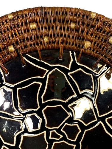 Swazi Ceramics Pottery Bowl Wicker Grass Woven Artist Signed Eswatini Swaziland - Picture 6 of 15