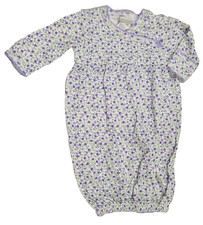 Carters Classics Vintage Baby Girl 90s Pajamas Gown Purple Green Floral 0-3-6