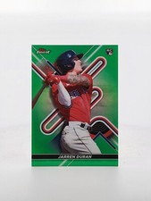2022 Topps Finest Jarren Duran RC Green /99 and 20 BASE Red Sox