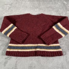 Vintage Abercrombie  Fitch Wool Sweater Kids Large V Neck Slim Fit Cropped Y2K