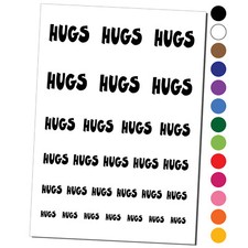 Hugs Fun Text Love Temporary Tattoo Water Resistant Set