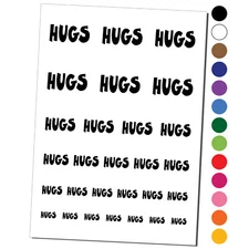 Hugs Fun Text Love Temporary Tattoo Water Resistant Set