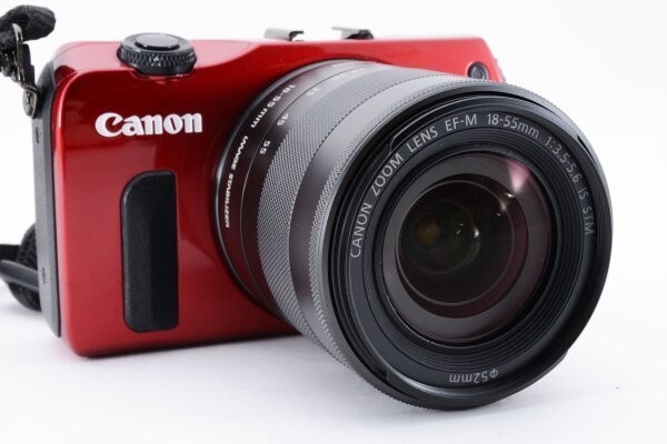 Canon EOS M Red Mirrorless Digital Camera with EF-M 18-55mm 1.3