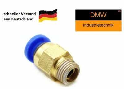 DMW INDUSTRIETECHNIK NEU Pneumatik Steckverbinder M5 M6 R1/8 R1/4 4 6 8 mm Schlauch Fitting Druckluft