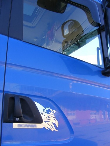 2 Badges V8 En Acier Inoxydable Pour Camions Scania - Décorations Polies, Adhésif Inclus
