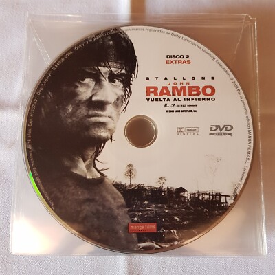 JOHN RAMBO. VUELTA AL INFIERNO. SILVESTER STALLONE. PELICULA EN DVD. SOLO DISCO